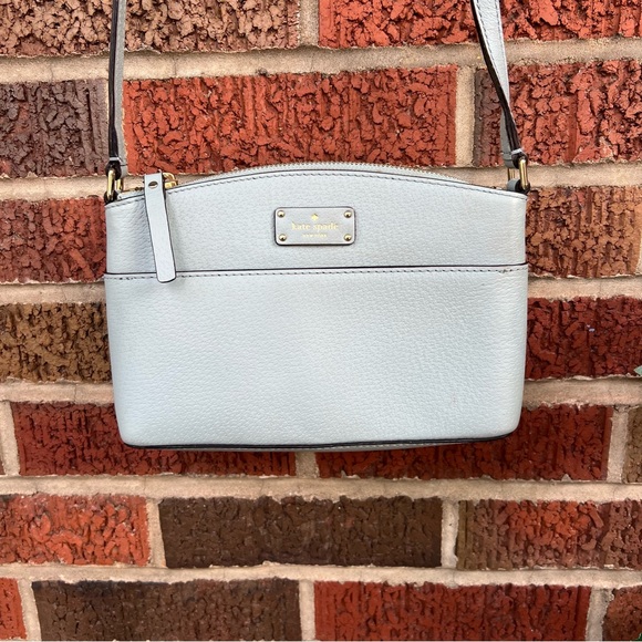 Kate Spade New York Light Blue Genuine Leather Crossbody Satchel Purse - Picture 2 of 13